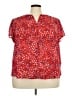 Fun2Fun 100% Polyester Hearts Red Short Sleeve Blouse Size 3X - photo 1