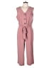 Nina Leonard Solid Pink Jumpsuit Size L - photo 1