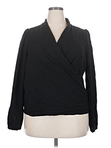 Aqua Long Sleeve Blouse (view 1)