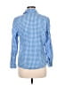 Faded Glory 100% Cotton Checkered-gingham Blue Long Sleeve Button-Down Shirt Size M - photo 2
