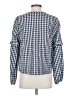 Splendid 100% Cotton Checkered-gingham Blue Long Sleeve Blouse Size S - photo 2