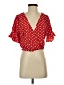 E&M Collection Red Short Sleeve Blouse Size S - photo 1