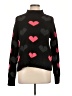 Calligraphie Hearts Black Turtleneck Sweater Size L - photo 1