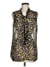 CAbi 100% Polyester Animal Print Gold Yellow Sleeveless Blouse Size M - photo 1