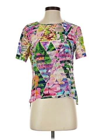 Amanda Uprichard Short Sleeve Silk Top (view 1)
