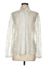 misook 100% Polyester Metallic Silver Long Sleeve Blouse Size M - photo 1