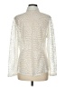 misook 100% Polyester Metallic Silver Long Sleeve Blouse Size M - photo 2