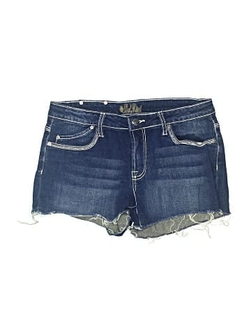 Red Rivet Denim Shorts (view 1)