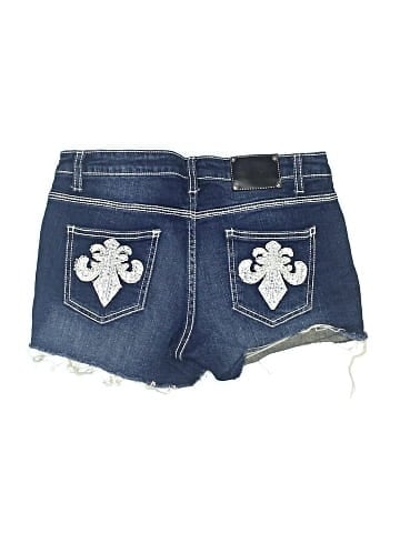 Red Rivet Denim Shorts (view 2)