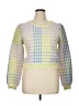 LoveShackFancy Checkered-gingham Plaid Yellow Pullover Sweater Size XL - photo 1