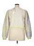 LoveShackFancy Checkered-gingham Plaid Yellow Pullover Sweater Size XL - photo 2