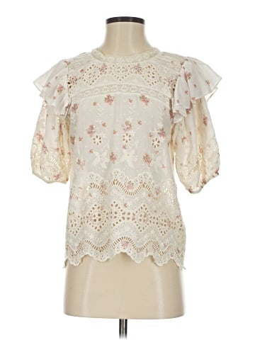 LoveShackFancy Short Sleeve Blouse (view 1)