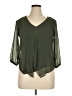 AB Studio 100% Polyester Green 3/4 Sleeve Blouse Size XL - photo 1