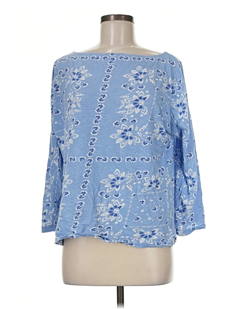 Pre-owned Ann Taylor Loft 3/4 Sleeve T-shirt In Blue