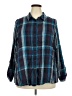 Lane Bryant 100% Rayon Plaid Blue Long Sleeve Button-Down Shirt Size 18 - 20 Plus - photo 1