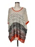 BCBGMAXAZRIA Chevron-herringbone Orange Poncho One size - photo 1