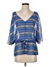 Aqua 100% Polyester Blue 3/4 Sleeve Blouse Size S - photo 1