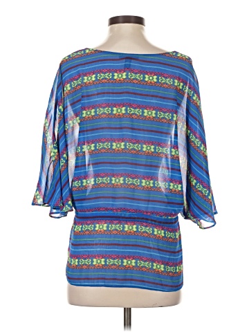 Aqua 3/4 Sleeve Blouse (view 2)