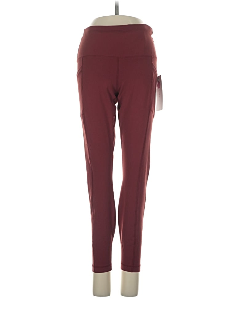 Pre-owned Yogalicious Active Pants In Burgundy