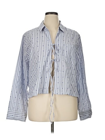 Aerie 3/4 Sleeve Button-Down Shirt (view 1)