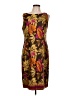 Rafael 100% Silk Tropical Brown Cocktail Dress Size 10 - photo 1