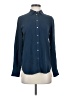 Everlane 100% Silk Solid Blue Long Sleeve Silk Top Size 00 - photo 1