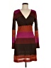 Liquid 100% Polyester Color Block Brown Casual Dress Size M - photo 1