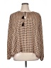 DR2 100% Polyester Houndstooth Brown Long Sleeve Blouse Size XL - photo 1