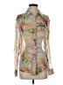 Le Superbe Tropical Tan Long Sleeve Silk Top Size 2 - photo 1