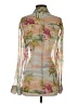 Le Superbe Tropical Tan Long Sleeve Silk Top Size 2 - photo 2