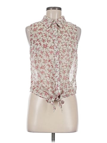 Papaya Sleeveless Button-Down Shirt (view 1)