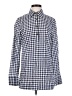 Tory Burch Checkered-gingham Blue Long Sleeve Button-Down Shirt Size 4 - photo 1