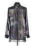 Linea Domani 100% Polyester Blue Long Sleeve Blouse Size 10 - photo 2