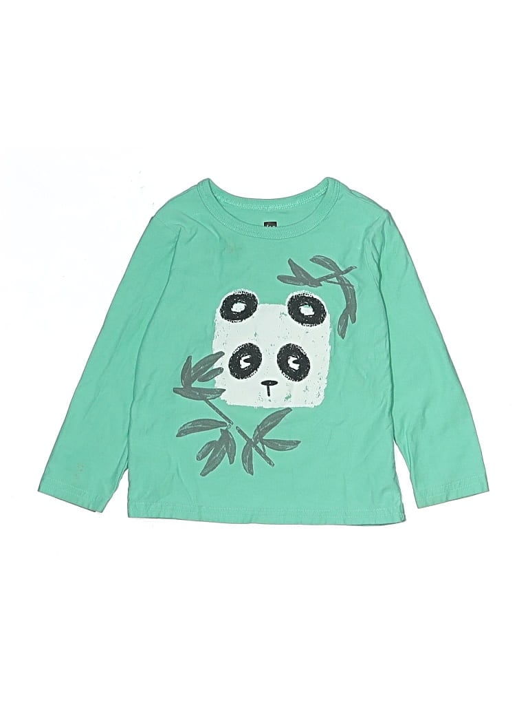 Pre-owned Tea Kids' Long Sleeve T-shirt In Green