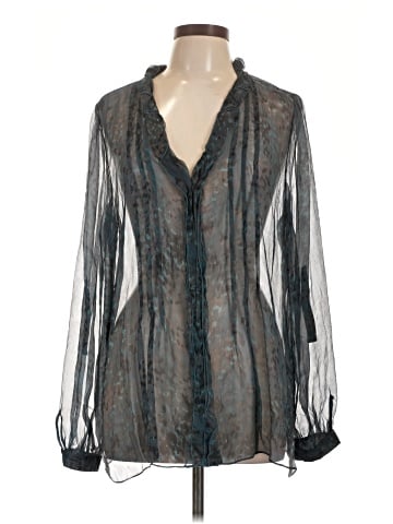 Elie Tahari Long Sleeve Silk Top (view 1)