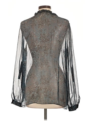 Elie Tahari Long Sleeve Silk Top (view 2)