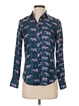 J.Crew Collection Long Sleeve Silk Top