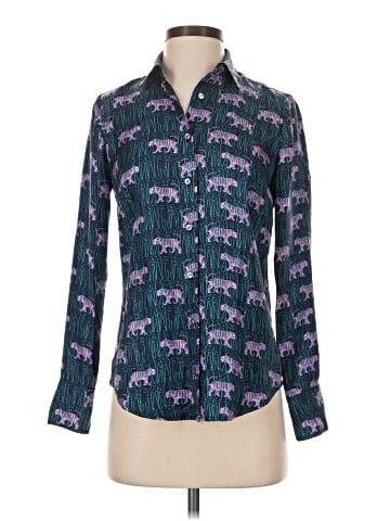 J.Crew Collection Long Sleeve Silk Top (view 1)