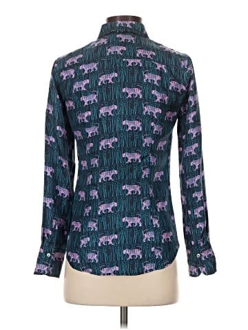 J.Crew Collection Long Sleeve Silk Top (view 2)