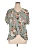 Beacon 100% Polyester Teal Short Sleeve Blouse Size XL - photo 1
