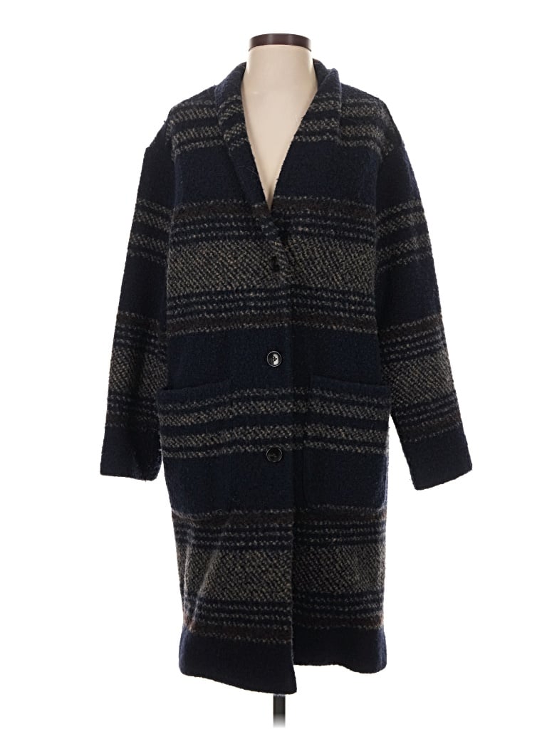 Pre-owned Faherty Wool Coat In Black