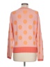 Talbots 100% Cotton Polka Dots Pink Orange Cardigan Size L - photo 2