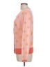 Talbots 100% Cotton Polka Dots Pink Orange Cardigan Size L - photo 5