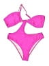 Closet Solid Pink One Piece Swimsuit Size L - photo 1