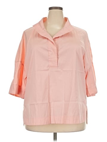 Lafayette 148 New York 3/4 Sleeve Button-Down Shirt (view 1)