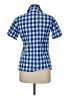 Guess 100% Cotton Checkered-gingham Blue Short Sleeve Button-Down Shirt Size M - photo 2