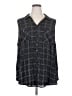 Torrid 100% Polyester Plaid Black Sleeveless Blouse Size 4X Plus (4) - photo 1