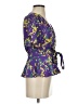 Saloni 100% Polyester Purple Short Sleeve Blouse Size 0 - photo 4