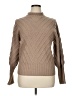 Catherine Malandrino Chevron-herringbone Tan Turtleneck Sweater Size XL - photo 1