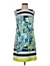 Eliza J Print Blue Casual Dress Size 2 - photo 1